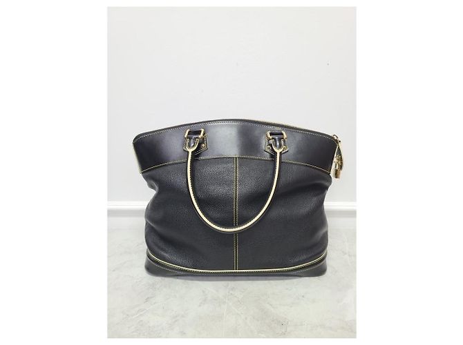 Louis Vuitton Borsa Tote Suhali Lockit in pelle nera Nero - vista 7