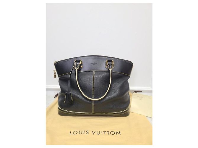 Louis Vuitton Borsa Tote Suhali Lockit in pelle nera Nero - vista 9