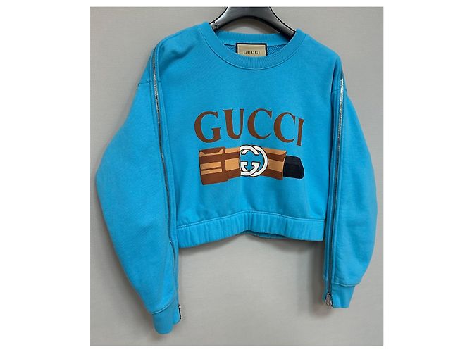 Gucci Sudadera de jersey de algodón para mujer Azul - vista 3