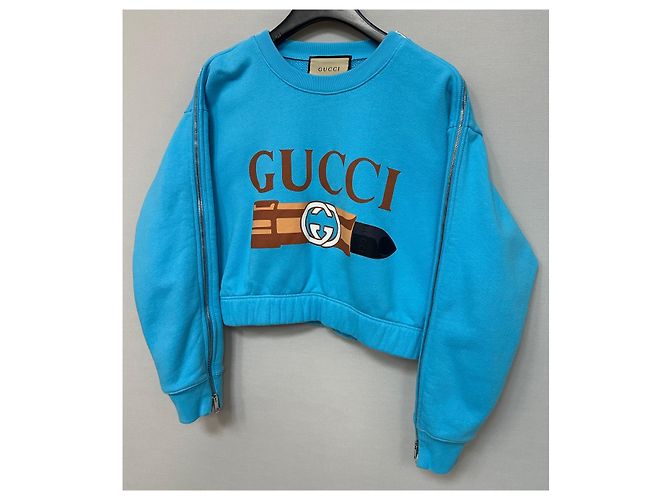 Gucci Sudadera de jersey de algodón para mujer Azul - vista 4