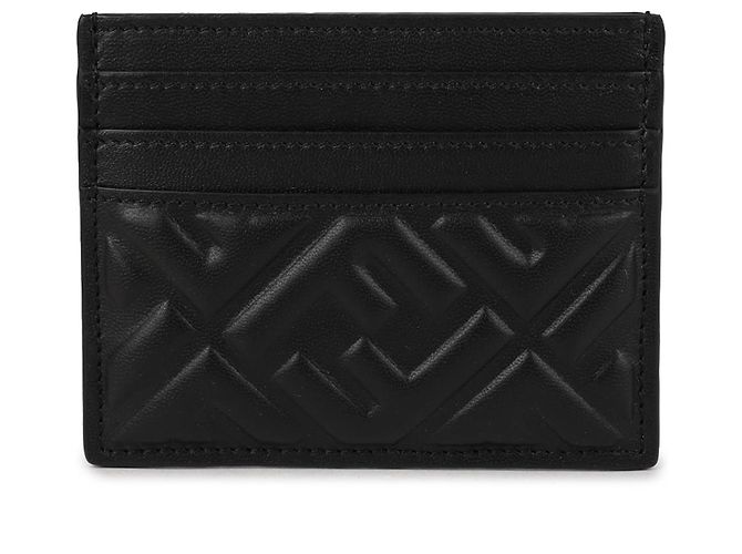 Fendi Tarjetero plano de piel napa negra Negro - vista 3
