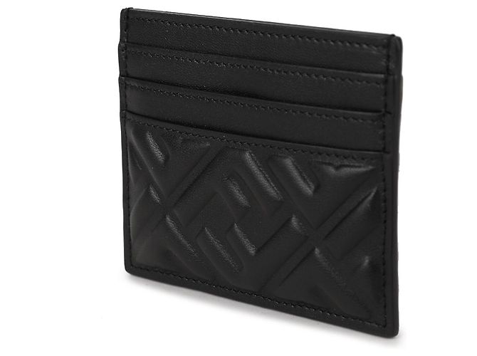 Fendi Tarjetero plano de piel napa negra Negro - vista 4
