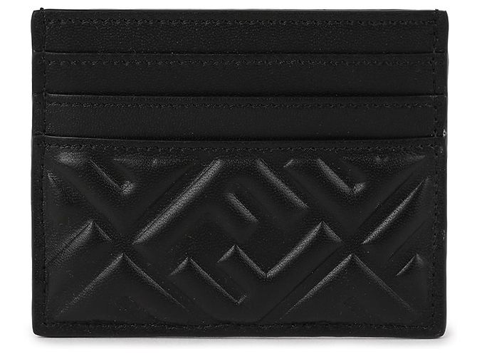 Fendi Tarjetero plano de piel napa negra Negro - vista 5