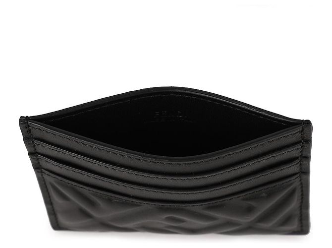 Fendi Tarjetero plano de piel napa negra Negro - vista 7