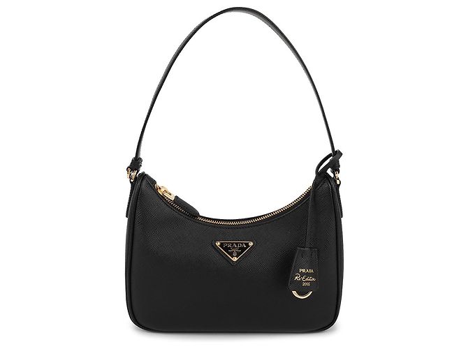 Prada Mini borsa in pelle Saffiano Re-Edition Nero - vista 3