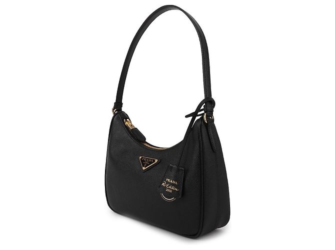 Prada Mini borsa in pelle Saffiano Re-Edition Nero - vista 4