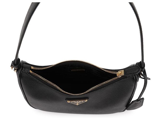 Prada Mini borsa in pelle Saffiano Re-Edition Nero - vista 6