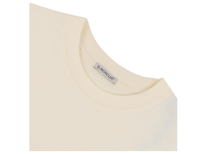 Moncler T-Shirt aus Baumwolle mit Logo-Stickerei Weiß - Ansicht 5