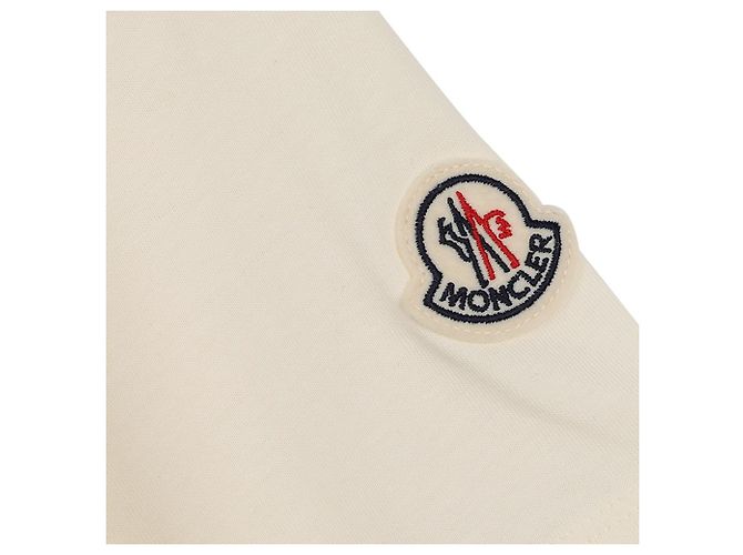 Moncler T-Shirt aus Baumwolle mit Logo-Stickerei Weiß - Ansicht 8