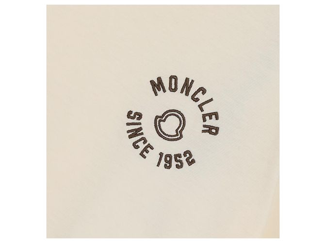 Moncler T-Shirt aus Baumwolle mit Logo-Stickerei Weiß - Ansicht 9