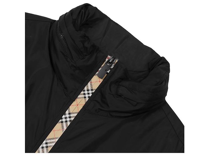 Burberry Langer Nylon-Parka mit Karomuster Schwarz - Ansicht 6