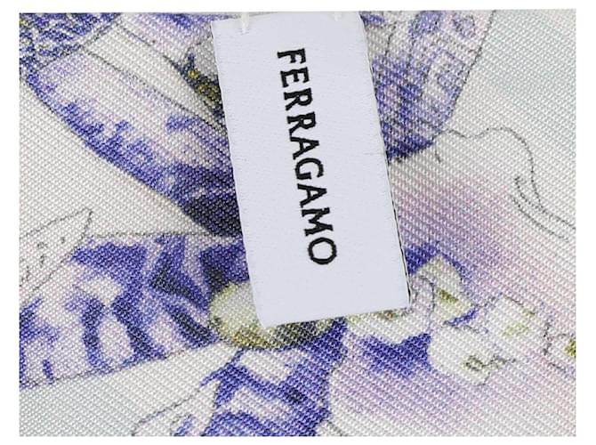 Salvatore Ferragamo Sciarpa in seta stampata Blu - vista 8