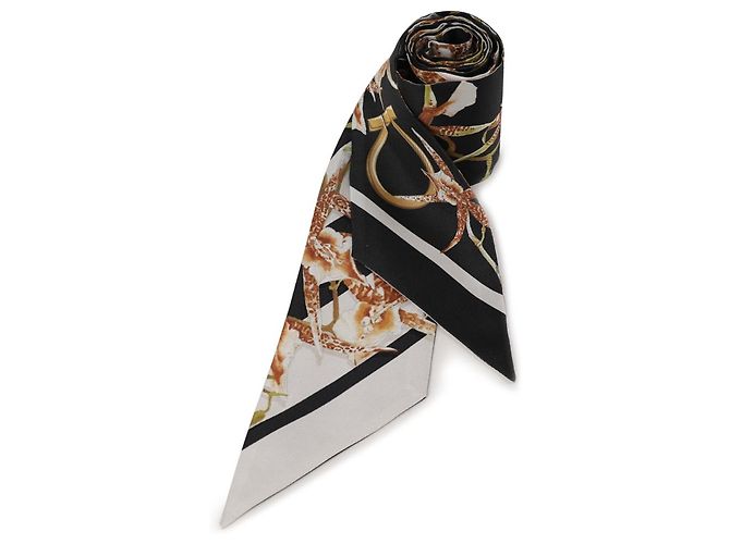 Salvatore Ferragamo Sciarpa in seta con stampa Gaia Bianco - vista 4