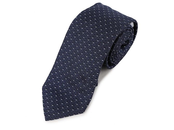 Salvatore Ferragamo Cravatta in seta jacquard NAVY Blu - vista 3