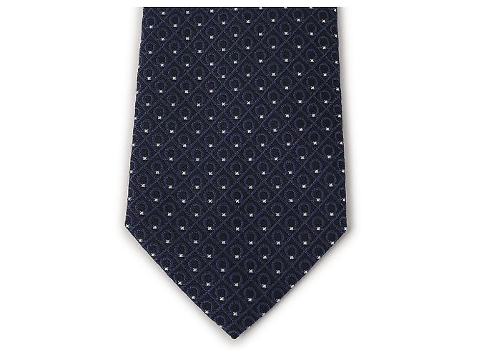 Salvatore Ferragamo Cravatta in seta jacquard NAVY Blu - vista 5