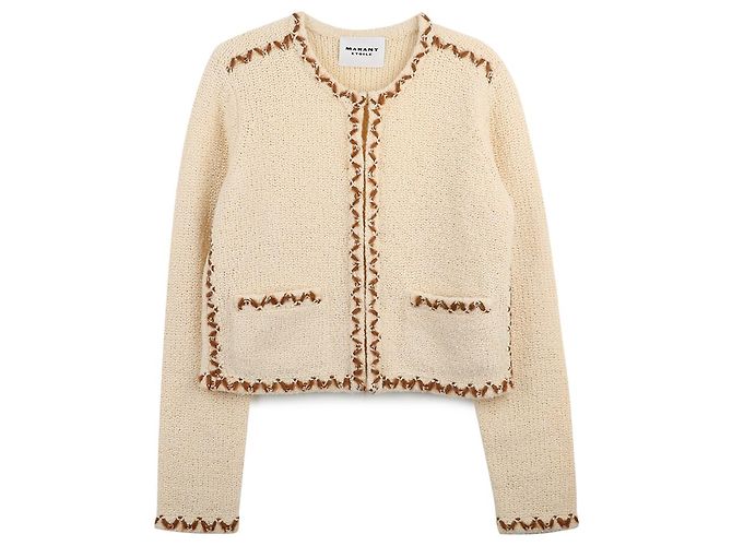 Isabel Marant Merino-Tweed-Cardigan Braun - Ansicht 3