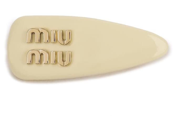 Miu Miu Clip per capelli in vernice Giallo - vista 3