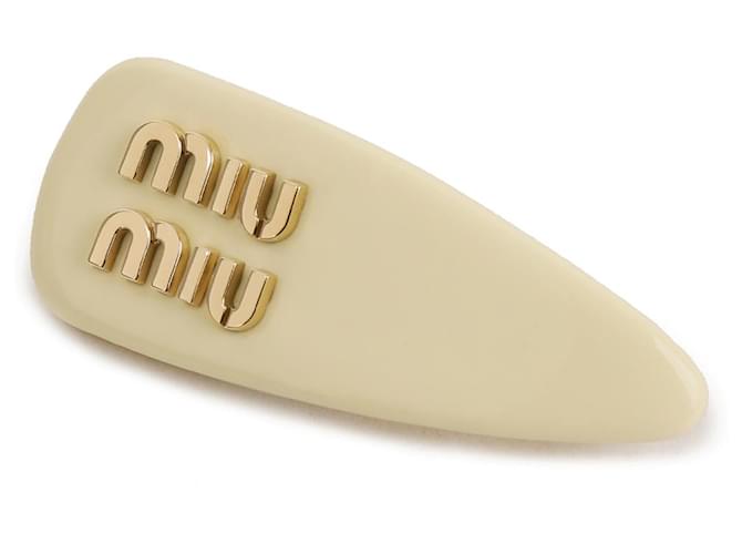 Miu Miu Clip per capelli in vernice Giallo - vista 4