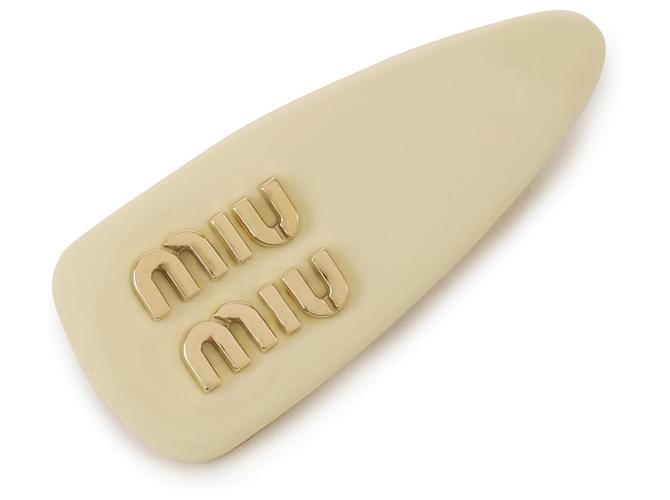 Miu Miu Clip per capelli in vernice Giallo - vista 5