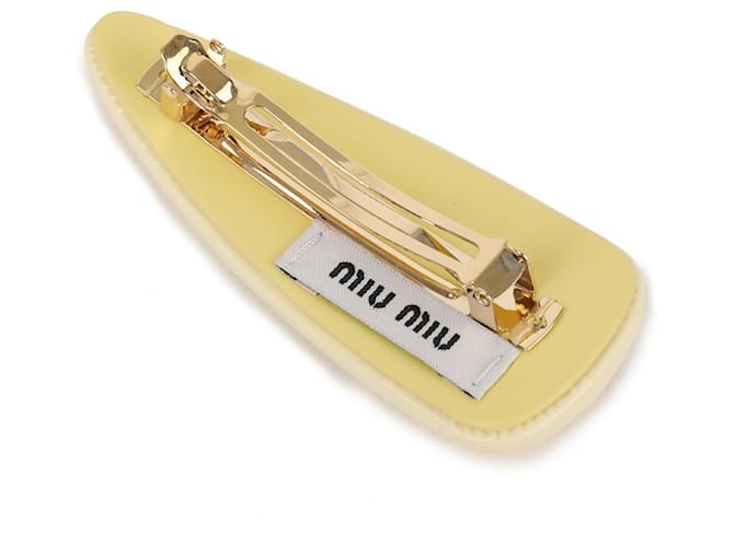 Miu Miu Clip per capelli in vernice Giallo - vista 6