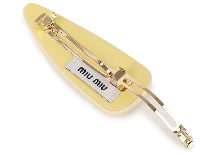 Miu Miu Clip per capelli in vernice Giallo - vista 7