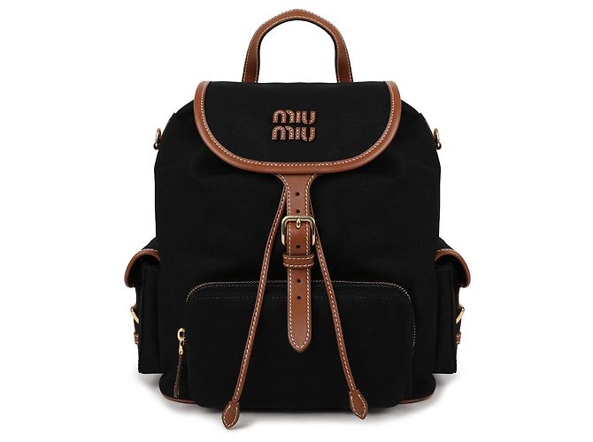 Miu Miu Canvas-Leder-Rucksack - Ansicht 3