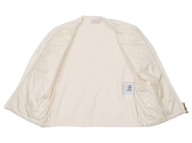 Moncler Cardigan acolchoado com padrão geométrico e fecho de correr Branco - vista 5