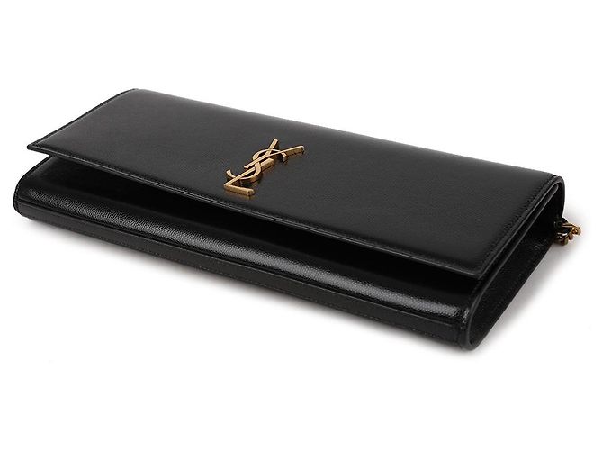 Saint Laurent Clutch Kate in pelle Nero - vista 6