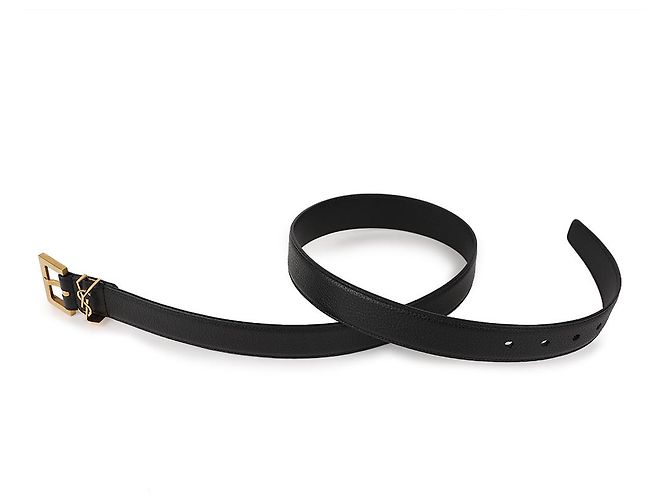Saint Laurent Cinturón Cassandra con hebilla cuadrada Negro - vista 5