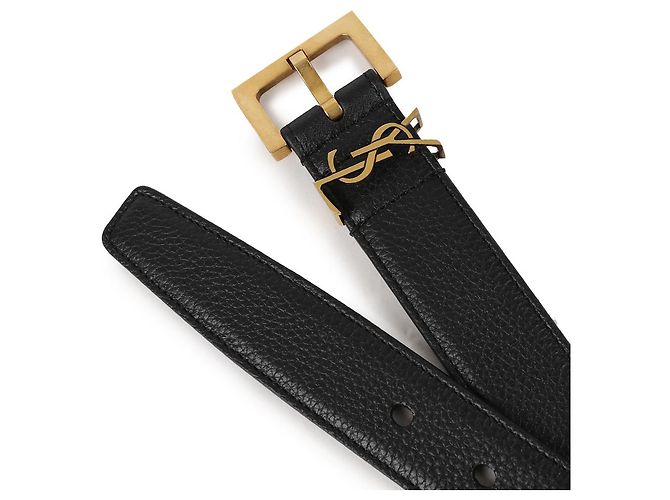 Saint Laurent Cinturón Cassandra con hebilla cuadrada Negro - vista 6