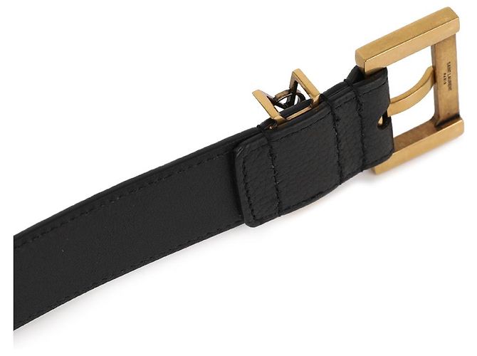 Saint Laurent Cinturón Cassandra con hebilla cuadrada Negro - vista 7