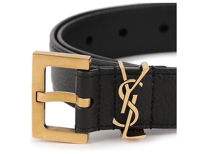 Saint Laurent Cinturón Cassandra con hebilla cuadrada Negro - vista 8