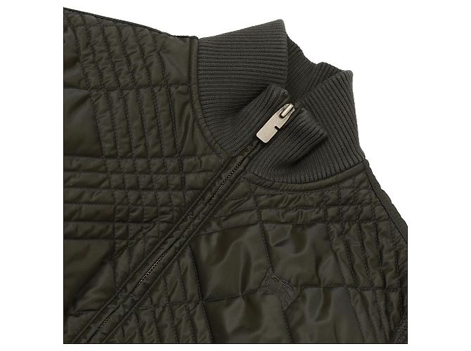 Burberry Micro Check Stitch Nylon Welly Jacke Grün - Ansicht 6