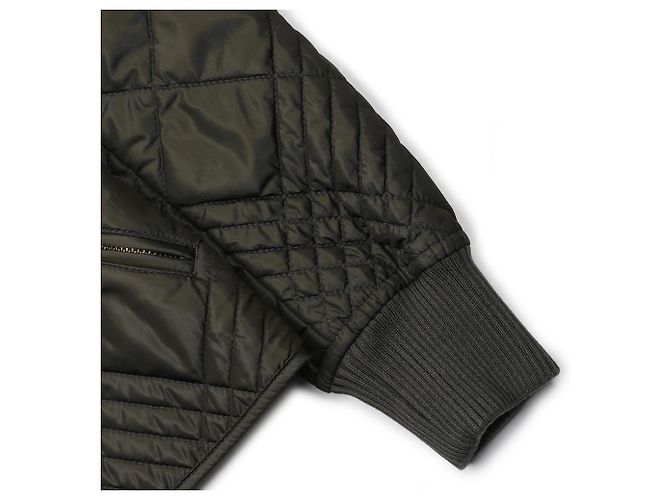 Burberry Micro Check Stitch Nylon Welly Jacke Grün - Ansicht 7