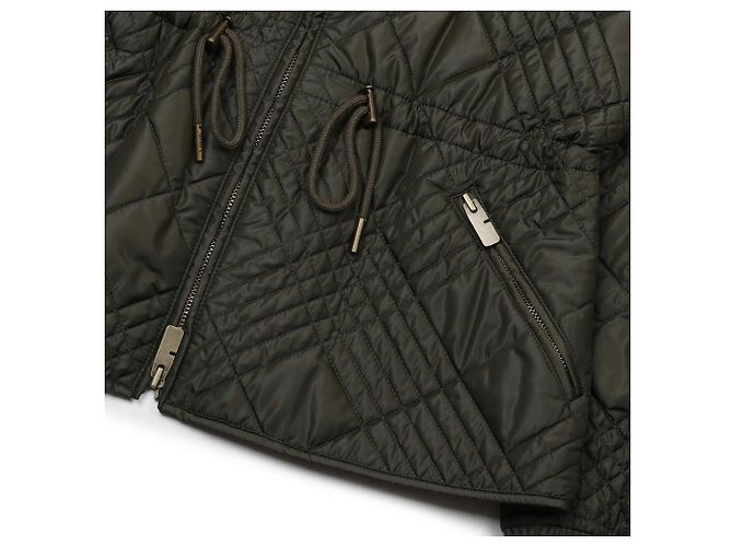 Burberry Micro Check Stitch Nylon Welly Jacke Grün - Ansicht 8