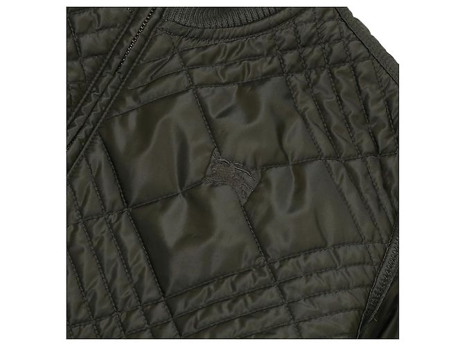 Burberry Micro Check Stitch Nylon Welly Jacke Grün - Ansicht 9