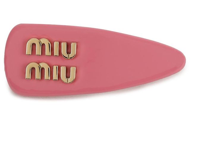 Miu Miu Clip per capelli in vernice Rosa - vista 3