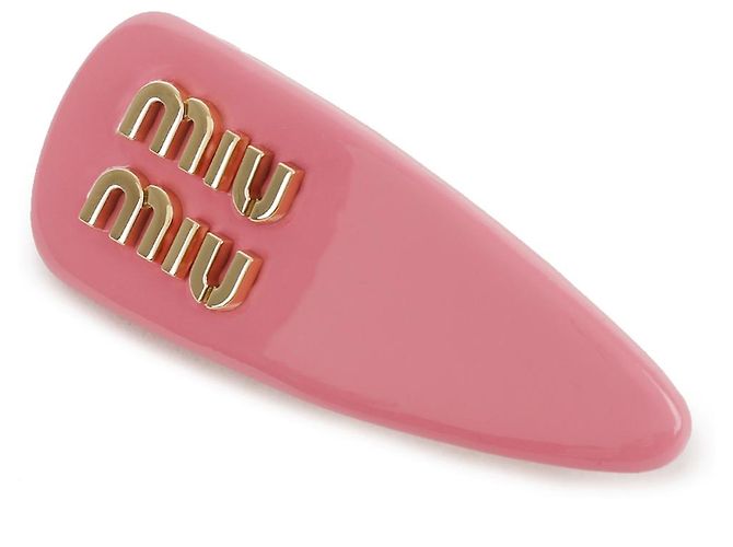 Miu Miu Clip per capelli in vernice Rosa - vista 4