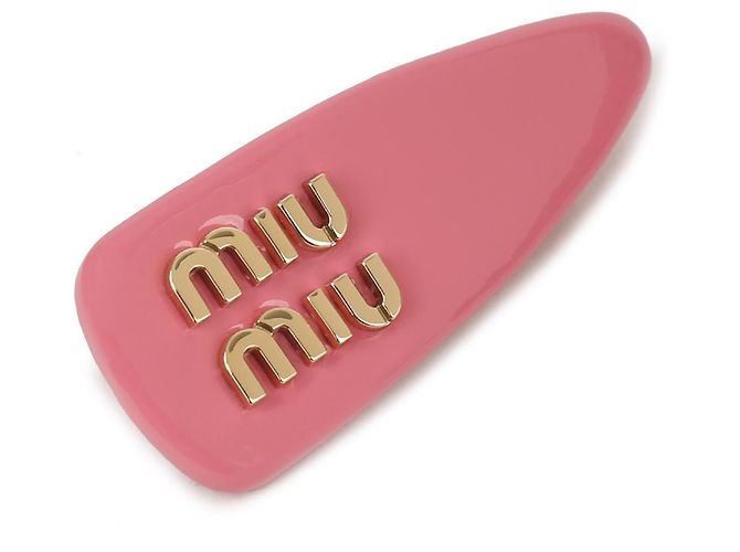 Miu Miu Clip per capelli in vernice Rosa - vista 5