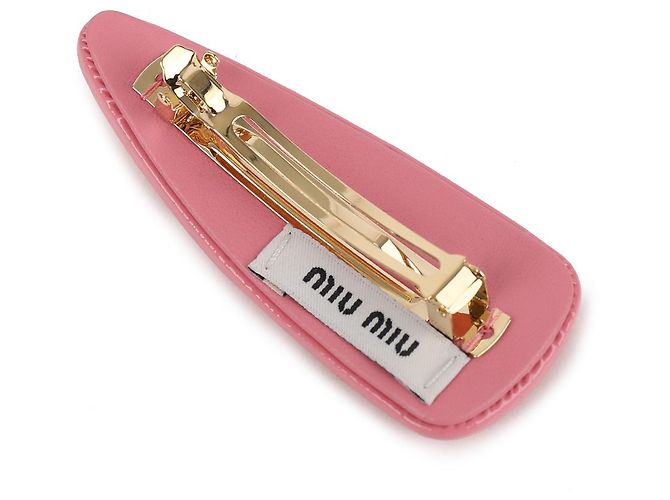 Miu Miu Clip per capelli in vernice Rosa - vista 6