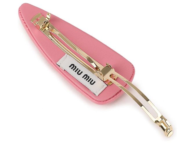Miu Miu Clip per capelli in vernice Rosa - vista 7