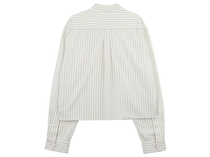 Miu Miu Camicia in popeline a righe Bianco - vista 4