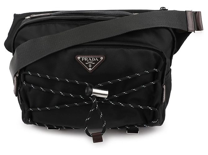 Prada Borsa a tracolla in Re-Nylon e pelle Nero - vista 3