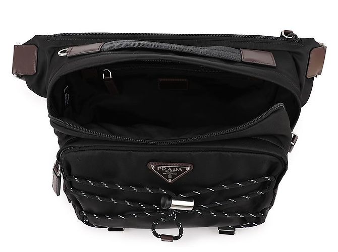 Prada Borsa a tracolla in Re-Nylon e pelle Nero - vista 7
