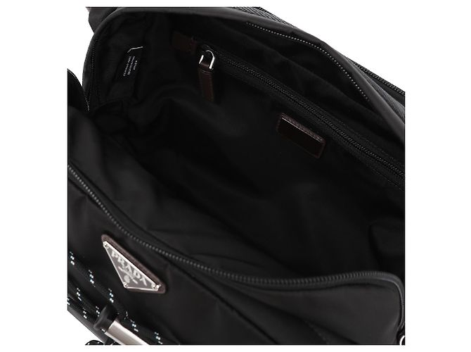 Prada Borsa a tracolla in Re-Nylon e pelle Nero - vista 8