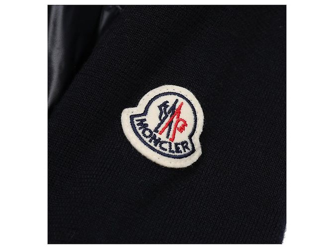 Moncler Gesteppter Wollstrickjacke mit Reißverschluss Blau - Ansicht 9