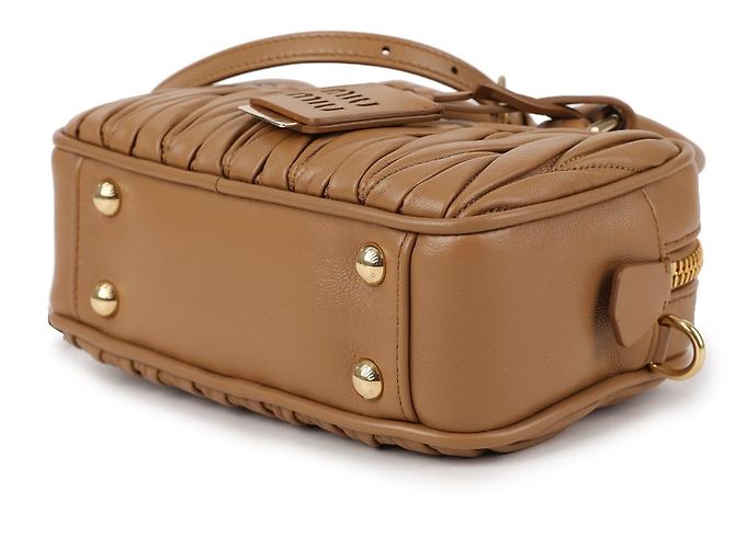 Miu Miu Borsa Tote Arcadia Materasse Marrone - vista 6