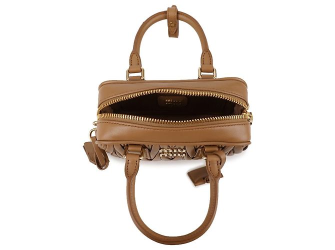 Miu Miu Borsa Tote Arcadia Materasse Marrone - vista 7