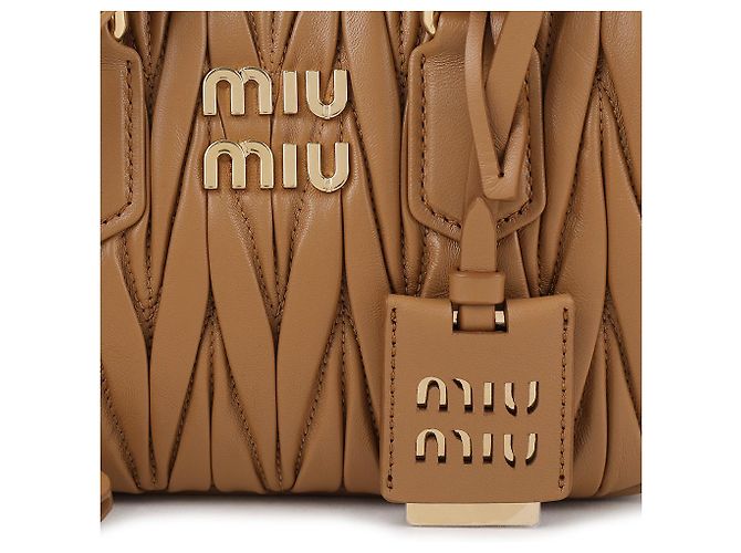Miu Miu Borsa Tote Arcadia Materasse Marrone - vista 9