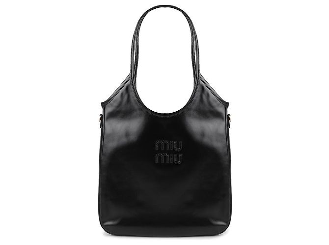 Miu Miu Leder-Tote-Bag Schwarz - Ansicht 3